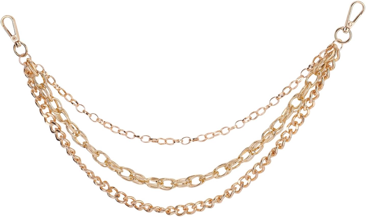 Gold Pants Chain for Men & Women, Multi-Layer Hip Hop Jean Wallet Belt Keychain Accessory Punk Goth Rock Fashion -