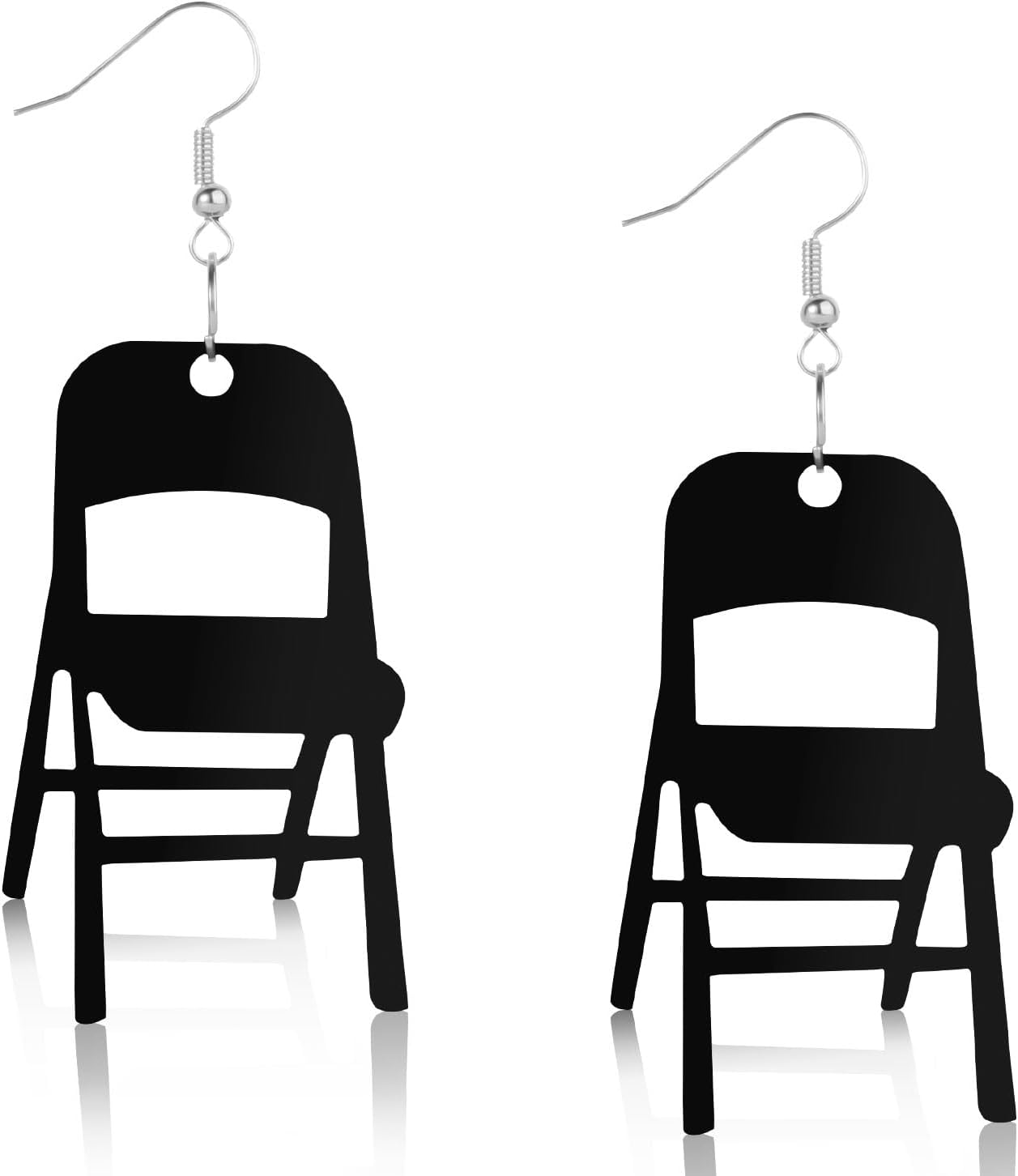 2pcs Folding Chair Earrings, 3D Acrylic Movement, Funny Pendant Dangle Drop Earrings for Women, Christmas Gifts -