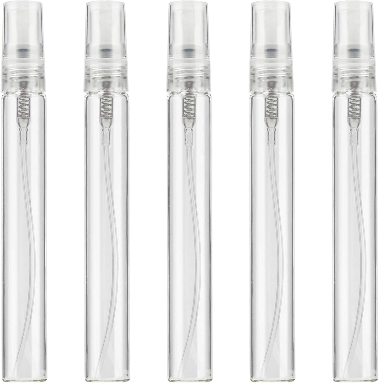 5PCS 10ml Clear Spray Bottle Refillable Perfume Atomizer Small Fine Mist Empty Glass Liquid Containers for Essential Oils, Perfumes Personal Beauty Care -