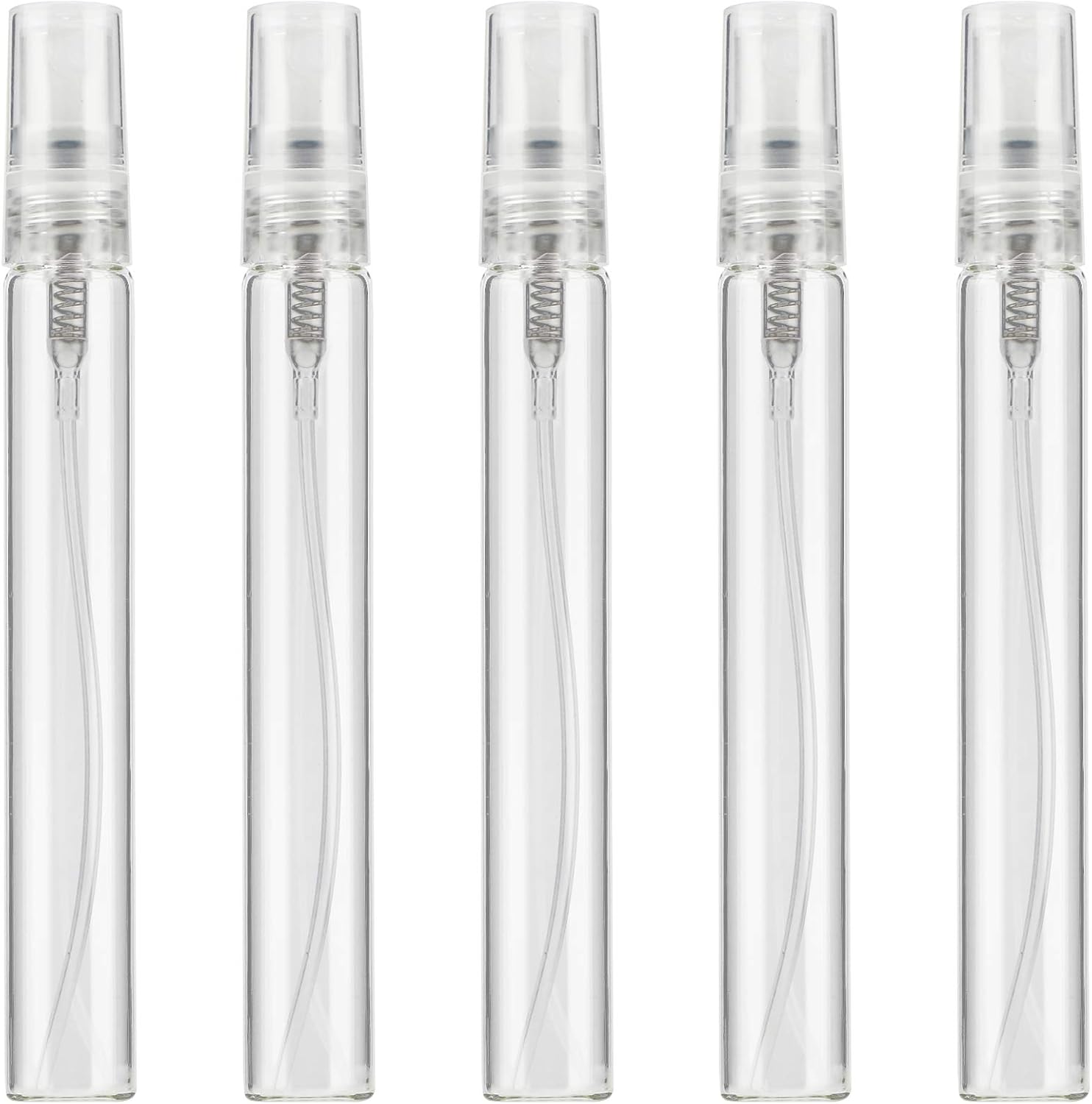 5PCS 10ml Clear Spray Bottle Refillable Perfume Atomizer Small Fine Mist Empty Glass Liquid Containers for Essential Oils, Perfumes Personal Beauty Care -
