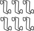 6pcs 4 Inch Tack Hook, Heavy Duty Metal Over Rail Hook for Hanging Horse Bridles,Buckets(Black) -