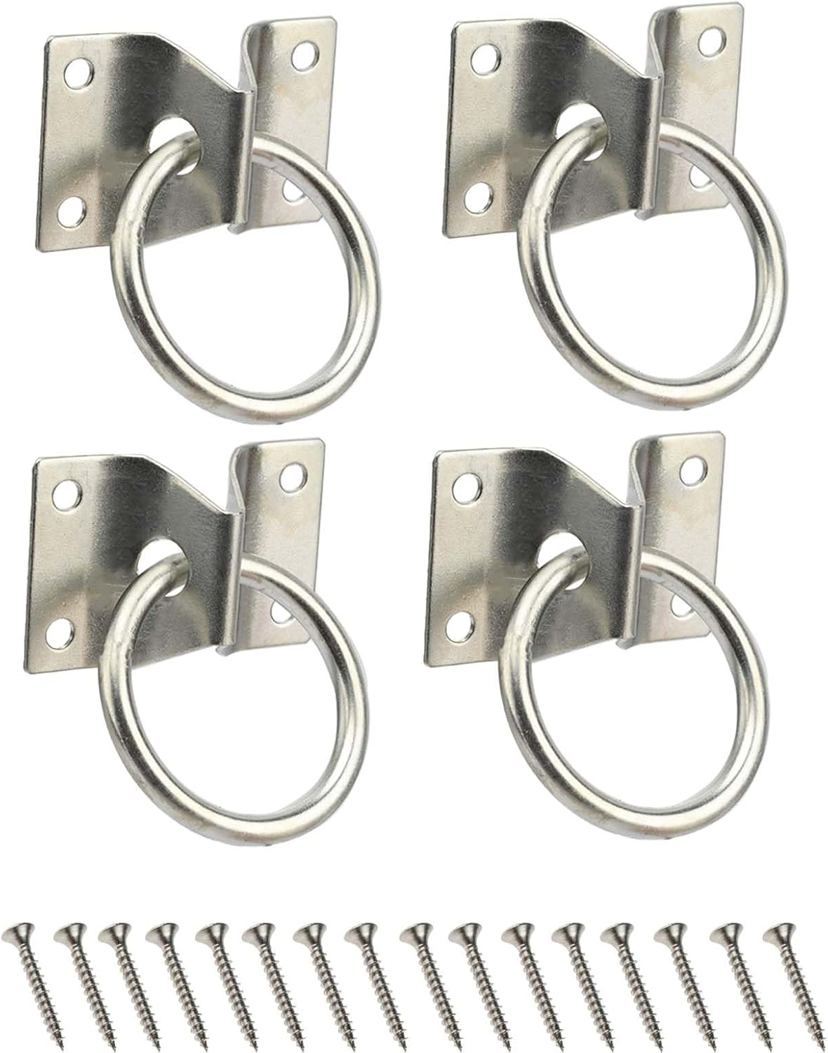 4PCS Cross Tie Ring for Horse,Block Hitching with Screws Horse Stall Stable -