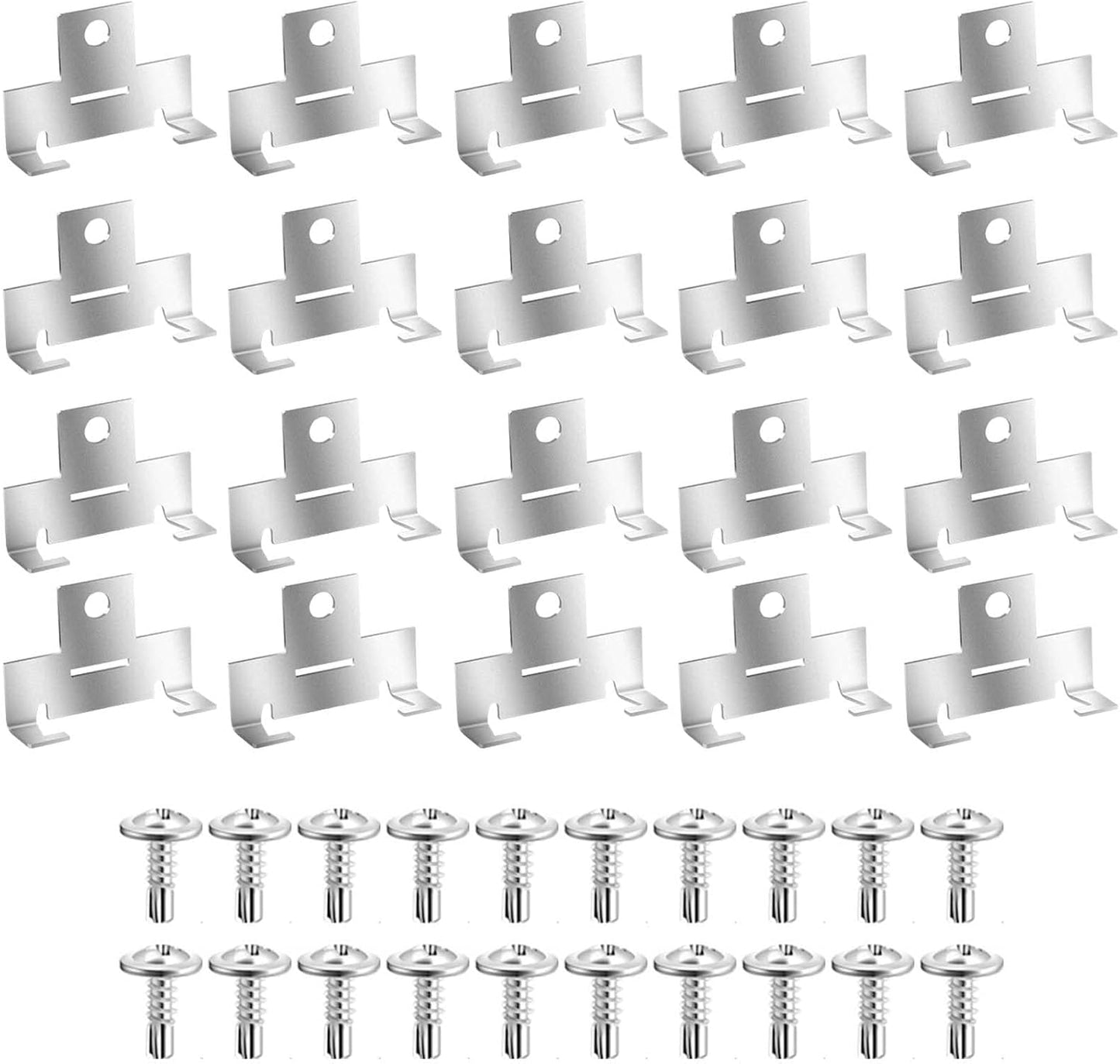 20pcs Recessed Light Clips,304 Stainless Steel Retrofit Downlight Housing C Clips with Self Tapping Screws for 5 to 6 Inch Cans -