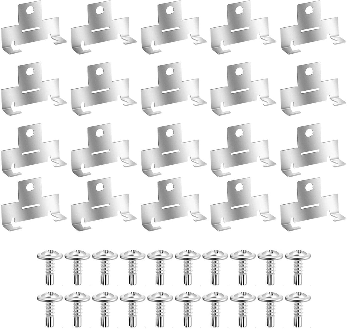 20pcs Recessed Light Clips,304 Stainless Steel Retrofit Downlight Housing C Clips with Self Tapping Screws for 5 to 6 Inch Cans -