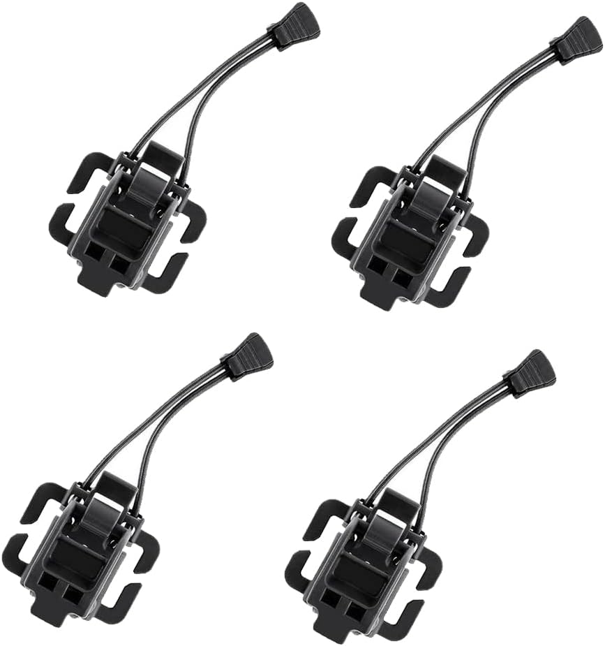4 Pieces Tactical Gear Molle Clips Attachments Multifunction Hanging Buckle for Backpack Vest Black -