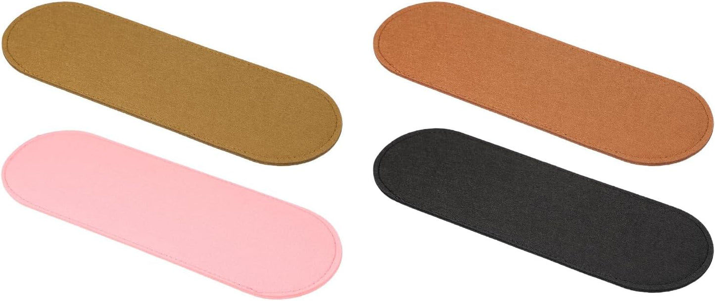 Felt Base Shaper 12x4 Inch, 4 Pcs Bag Bottom Pad Purse Liner Board Insert Oval for Handbags Tote Crossbody Backpack, Black/Dark Brown/Brown/Pink - Inch