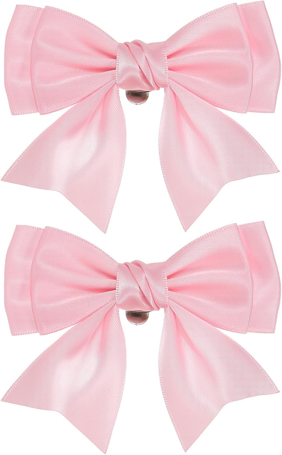 Women Bow Shoe Clips, 2 Pcs Satin Elegant Detachable Bowknot Cute Embellishment Buckle for Decoration Wedding Party, Pink -