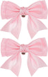 Women Bow Shoe Clips, 2 Pcs Satin Elegant Detachable Bowknot Cute Embellishment Buckle for Decoration Wedding Party, Pink -
