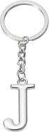 Initial Letter Key Chain, a Chain Pendant Ring J -