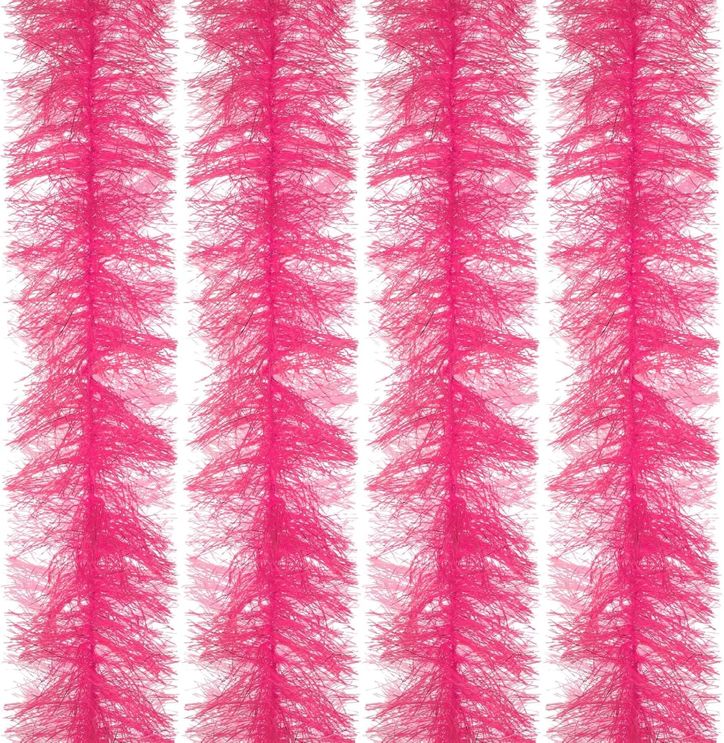 5Ft Feather Boa, 4 Pcs Artificial Fluffy Boas Party Decorations for DIY Crafts, Wedding Costume, Christmas, Concert, Halloween, Home Decor, Pink