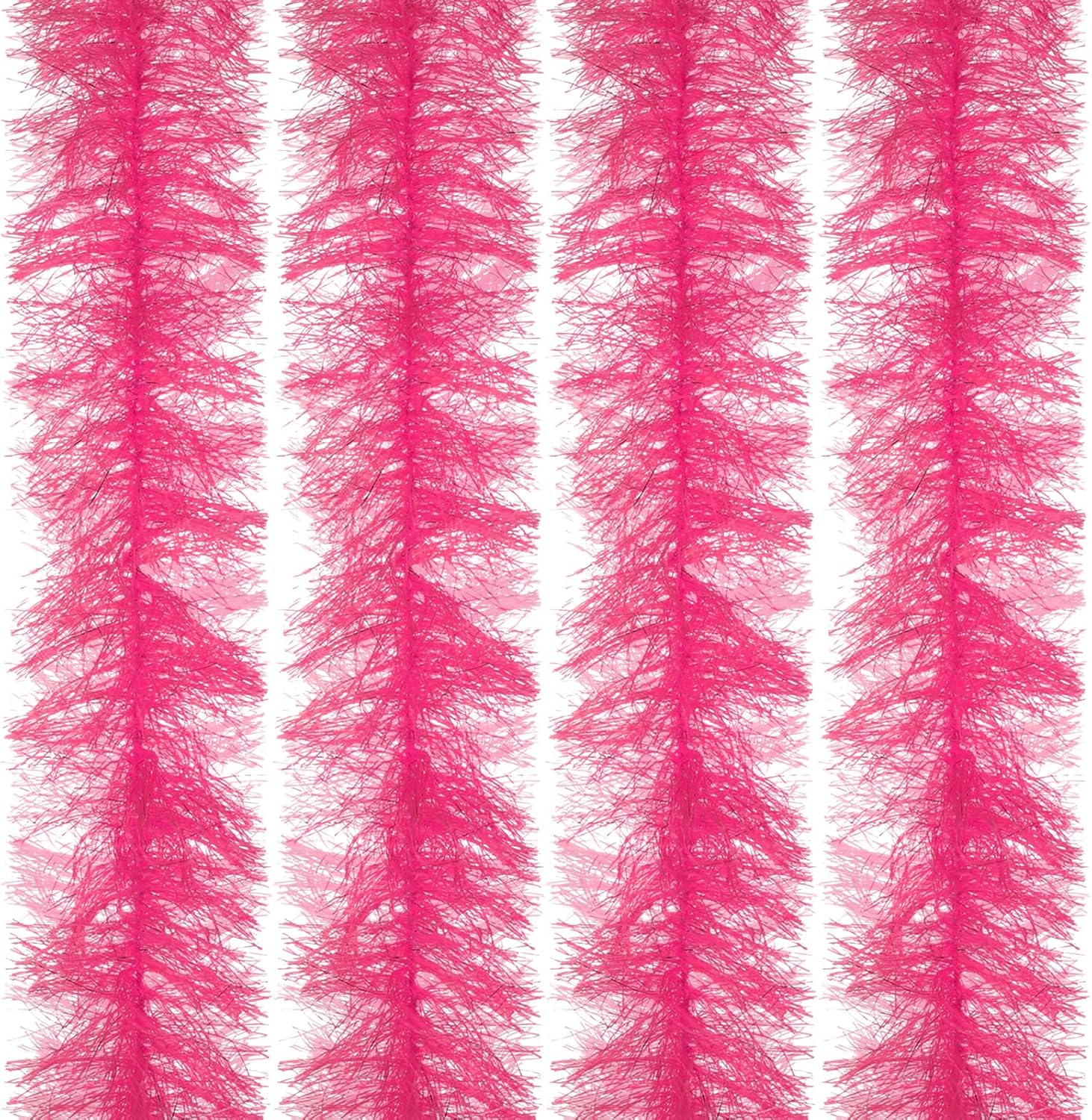 5Ft Feather Boa, 4 Pcs Artificial Fluffy Boas Party Decorations for DIY Crafts, Wedding Costume, Christmas, Concert, Halloween, Home Decor, Pink