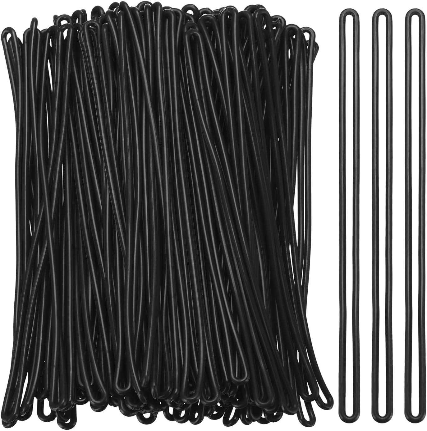 Luggage tag Loops, 100 Pcs PVC Loop Straps Bag Tag Loops Holders Worm for ID Card Bags Suitcase Label Fasteners, Black -