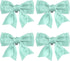 Women Bow Shoe Clips, 4 Pcs Satin Elegant Detachable Bowknot Cute Embellishment Buckle for Decoration Wedding Party, Mint Blue -