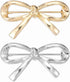 Bow Brooch Pin, Elegant Bowknot Corsage Brooches Broach Pin Fashion Lapel Women Wedding Party Bridal Suit Clothes Silver Tone/Gold Tone -