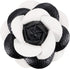 Flower Hair Clips, Camellia Hairpin Floral Brooches Pin Handmade Leather Brooch for Lady Bridal Women Hat Dress Black White -