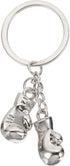 Boxing Gloves Keychain, Mini Cute Sports Key Chain Sport Pendant Ring Bag Backpack Decor for Men Women Party Gifts Favors, Silver -