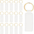 16pcs Leather Keychain Blanks,72mm Sublimation Blanks PU Key Chain Keyring with Rings White -