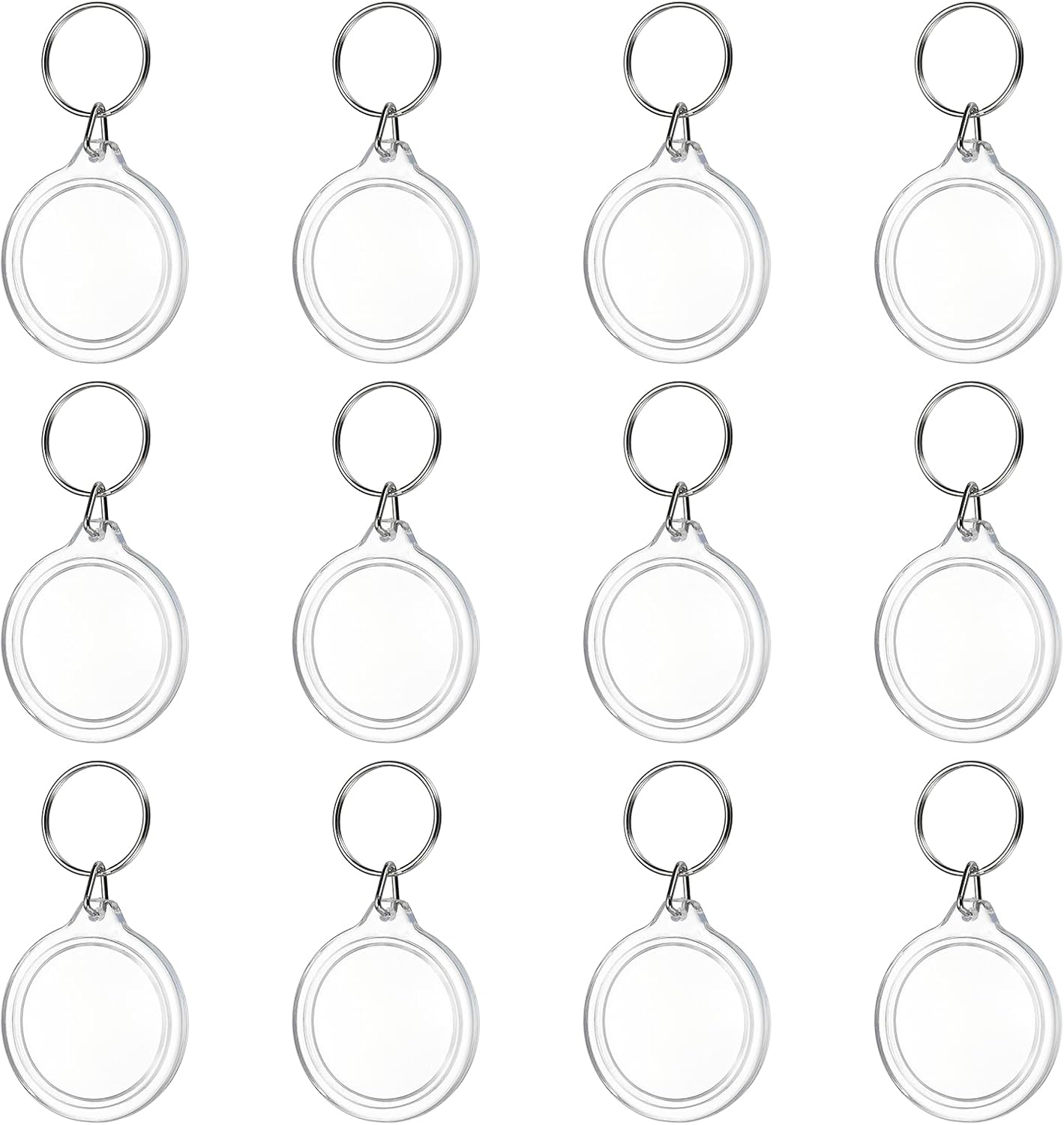 Photo Frame Keyring, Rectangle Acrylic Custom Keychain Personalized DIY Keychains for Souvenir Anniversary Holiday Circle -