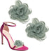 Decorative Shoe Clips, Removable Bow Clip Flower Charms Solid for Women Dress High Heels Accessories Green 4 Inch