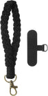 Boho Macrame Keychain, Handmade Wristlet Bracelet Keychain Keyring Holder Key Wrist Lanyard Phone Strap Black -
