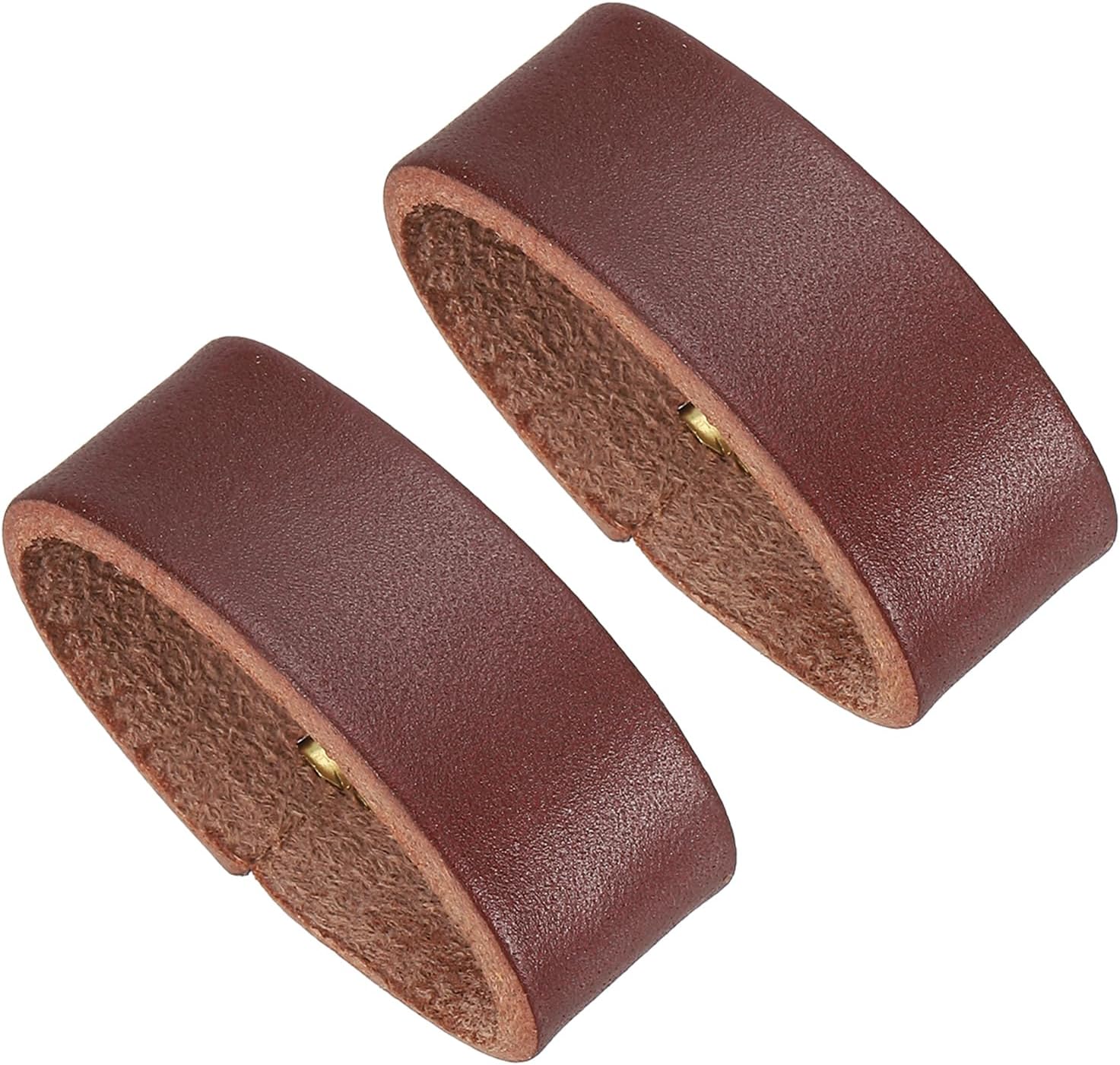 Leather Loop Keeper, Loops Belt Keeper Retainer Straps Replacement, Reddish Brown 1.5"/1.6"