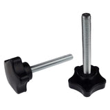 2 Pack M8 x 60mm (5/16" 2-3/8") Thread Replacement Star Hand Knob Tightening Screw 
