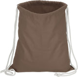 Cotton Drawstring Bags, Backpack Foldable Sports Gym Bags for Women Men Trip, Brown -