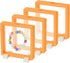 4Pcs Floating Display Case, 4.3 Inch Jewelry Case Stand Challenge Coin Holder Frames Transparent Small Storage Box 3D for Necklace Bracelets Pendants, Orange/White 4.3x4
