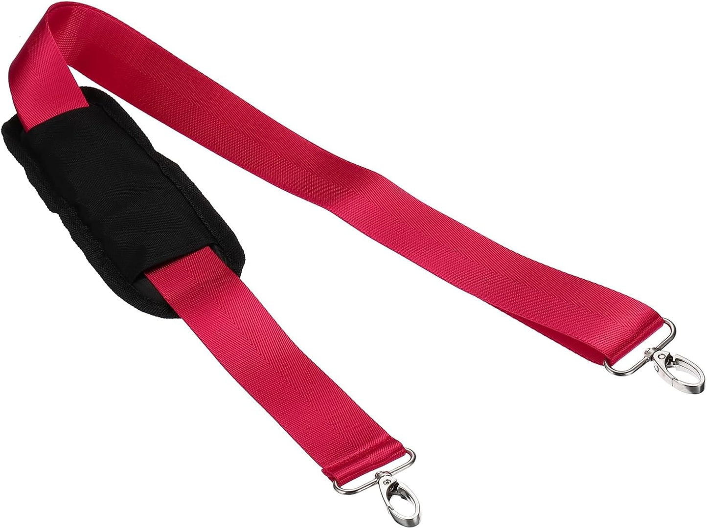 Shoulder Strap, Nylon Adjustable Replacement Strap with Anti-Slip Padded Metal Swivel Hooks Red -
