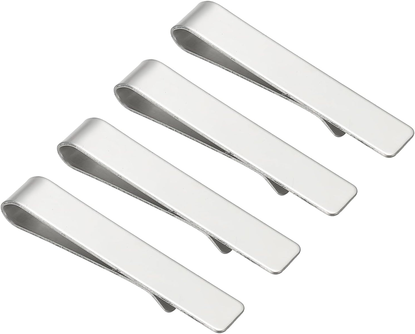 Skinny Tie Clips, Stainless Steel Clips for Men Wedding Business Silver -
