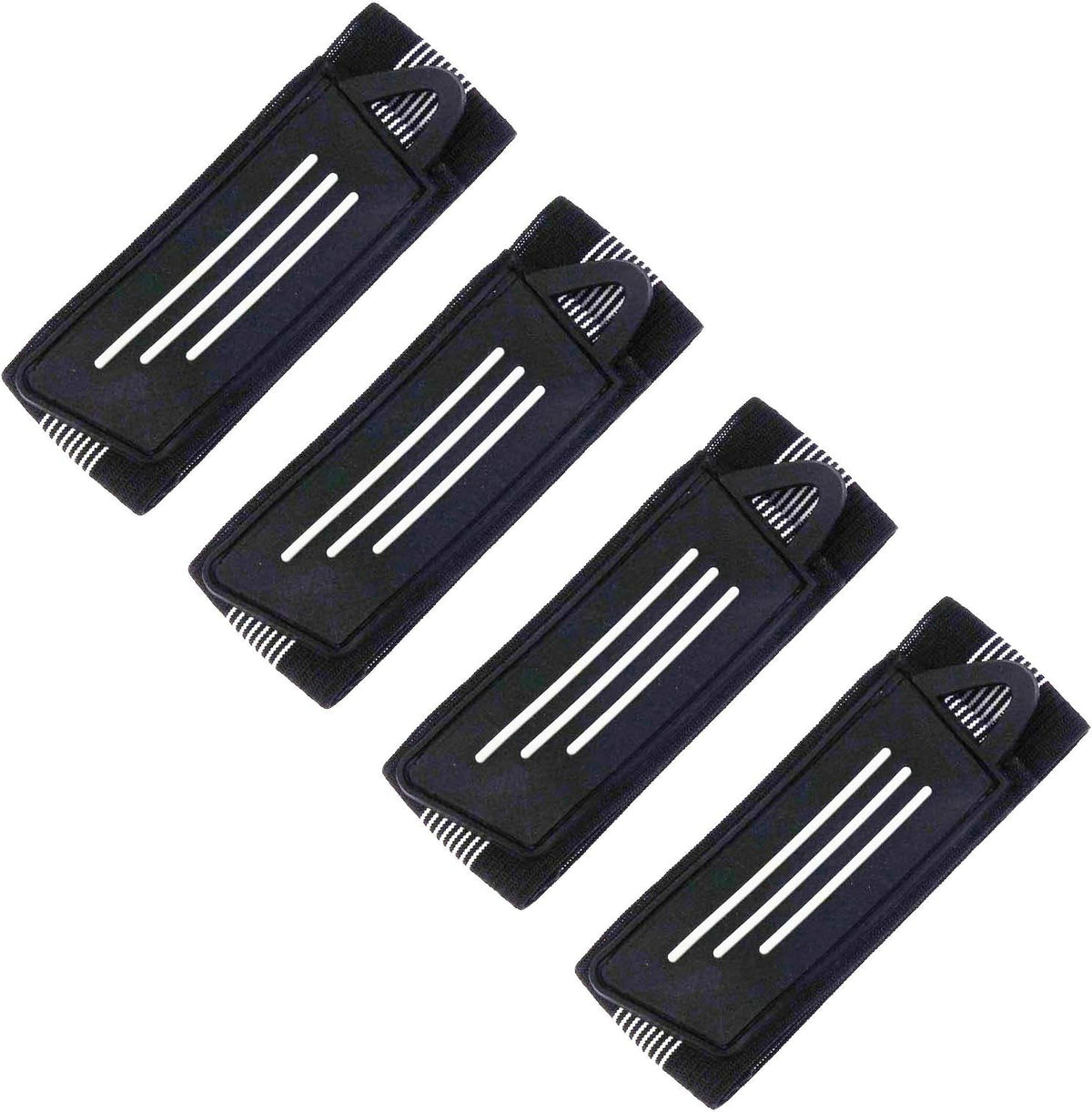 4 Pack Elastic Bike Bicycle Ankle Leg Riding Puttee Cycling Safety Bind Pant Bands Clip Strap Belt Fully Adjustable for Cycling, Jogging, Camping 