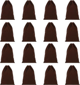 Shoe Dust Bag, 16 Pack Duster Flannel Shoes Pouch with Drawstring Washable Breathable Travel Bags for Home Luggage Storage, 12x17" Brown -