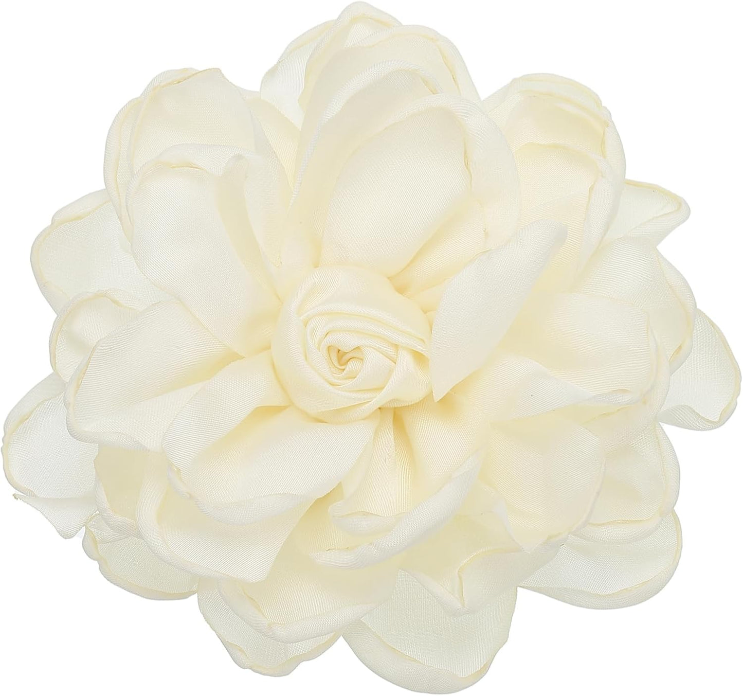 Rose Flower Hair Clips, Fabric Brooch Pins for Women Wedding Party Dance Dress Clothes Accessories Valentine's Day Gifts Cream -