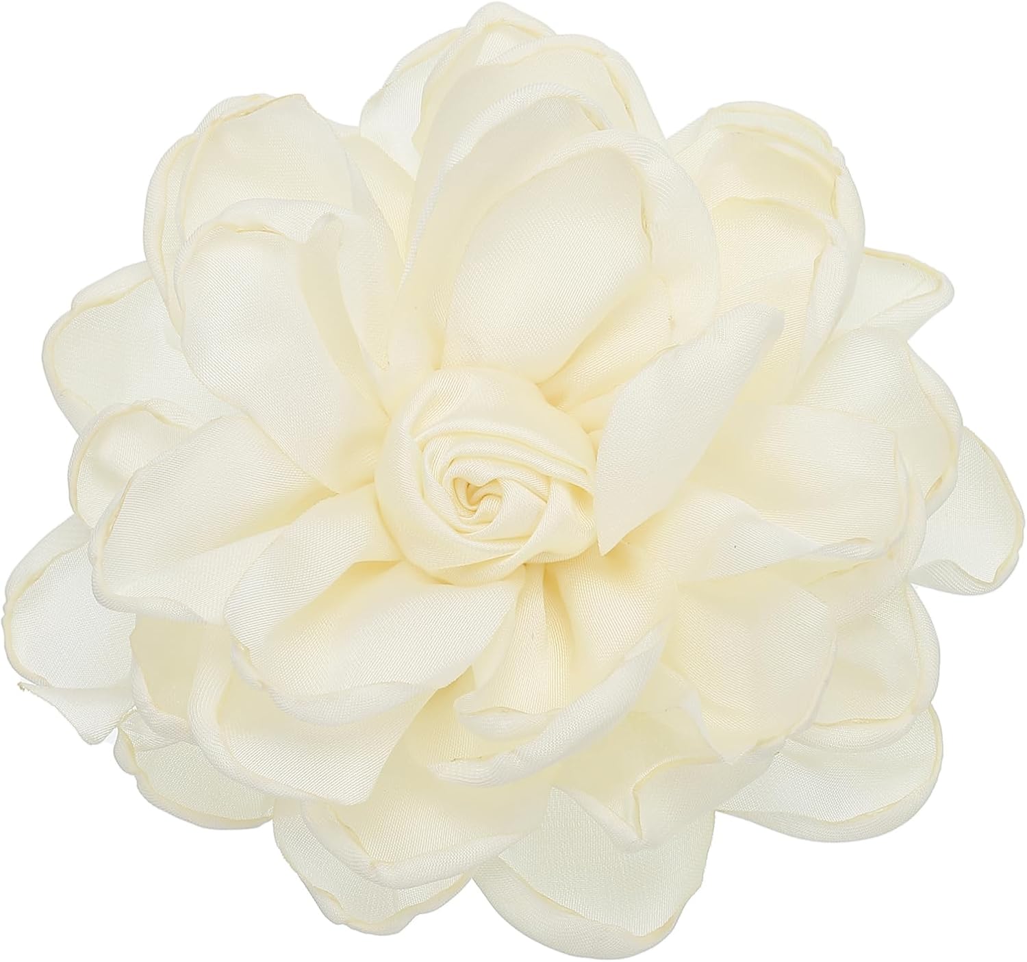 Rose Flower Hair Clips, Fabric Brooch Pins for Women Wedding Party Dance Dress Clothes Accessories Valentine's Day Gifts Cream -