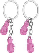 Boxing Keychain, Mini Cute Gloves Key Chain Sport Pendant Rings Bag Backpack Decor Pink -