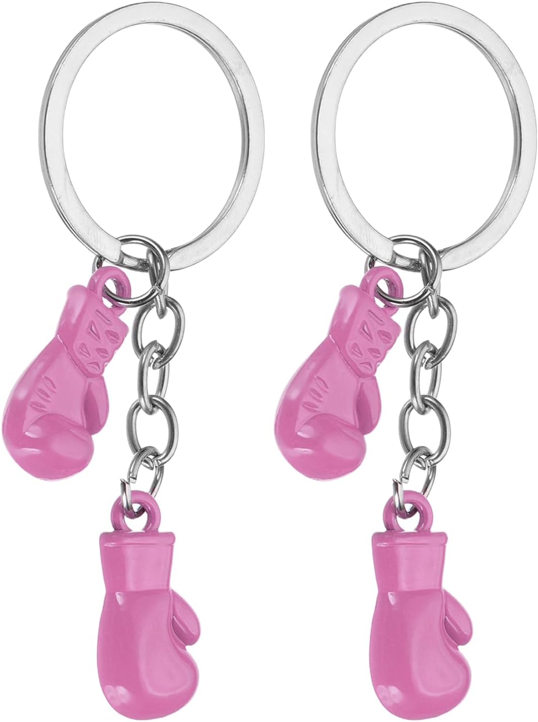 Boxing Keychain, Mini Cute Gloves Key Chain Sport Pendant Rings Bag Backpack Decor Pink -