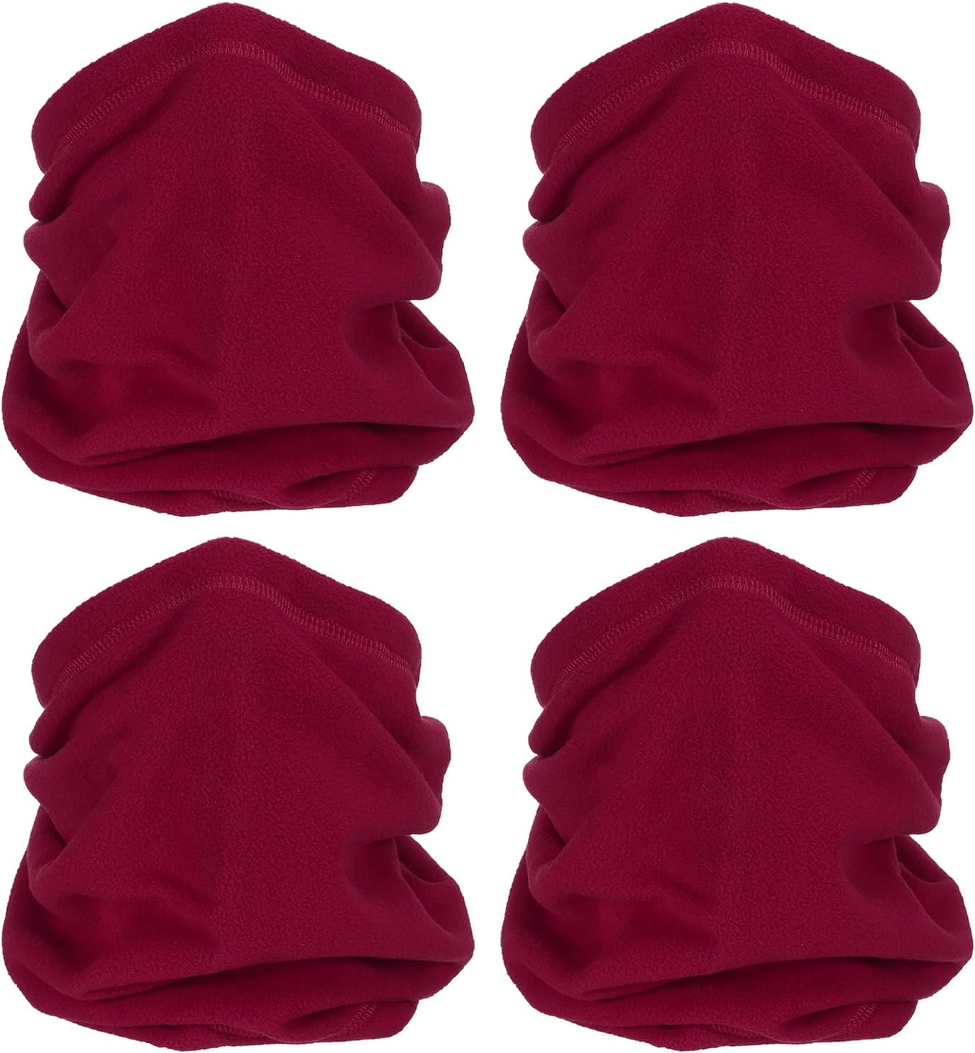 Winter Neck Warmer, Drawstring Warm Face Scarf Covering Windproof Gaiter for Men Women Wine Red -