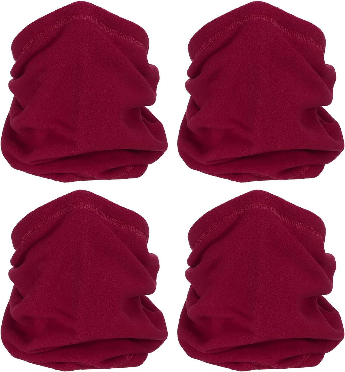Winter Neck Warmer, Drawstring Warm Face Scarf Covering Windproof Gaiter for Men Women Wine Red -