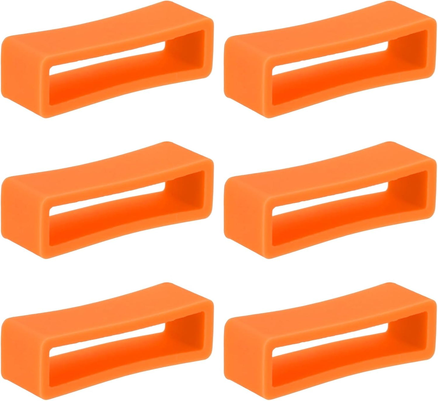 Watch Band Holder Loop, Silicone Replacement Fastener Rings Strap Keeper Orange 26mm