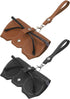 Sunglasses Bag, Portable Soft Case Eyeglasses Clamp Clip Protective Box Black, Light Brown -