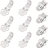 14mm x 30mm Shoe Clips, 10 Pcs Flat Blank Clips Supplies Embellishments for DIY Crafts Decoration Project Shoes Silver -