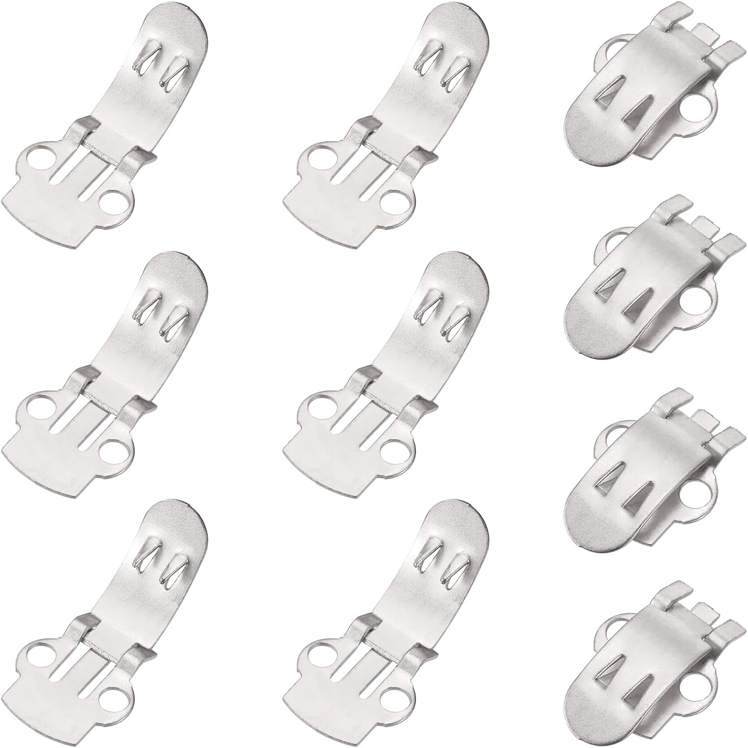 14mm x 30mm Shoe Clips, 10 Pcs Flat Blank Clips Supplies Embellishments for DIY Crafts Decoration Project Shoes Silver -