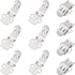 14mm x 30mm Shoe Clips, 10 Pcs Flat Blank Clips Supplies Embellishments for DIY Crafts Decoration Project Shoes Silver -