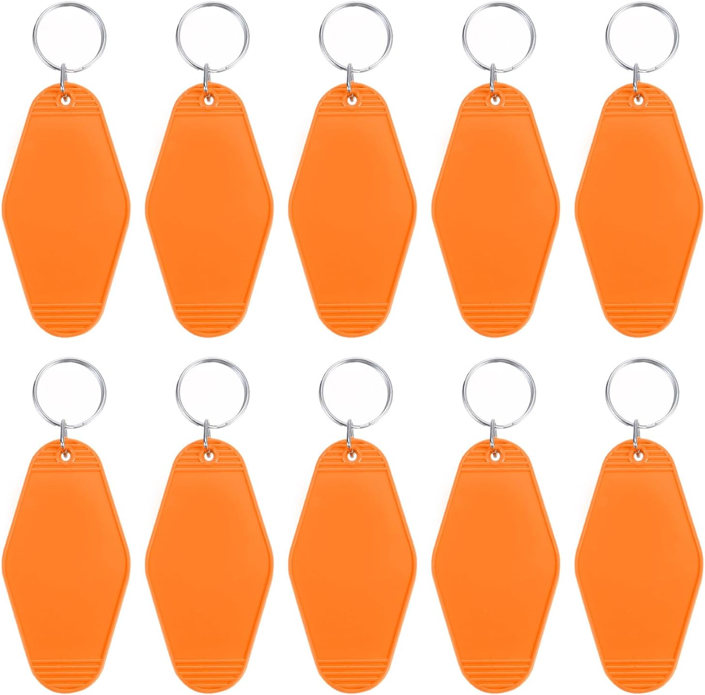 Vintage Motel Keychain, Blank Hotel Keychains Rhombus Retro Key Tag for DIY Crafts Ornament Backpack Bright Orange -