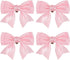 Women Bow Shoe Clips, 4 Pcs Satin Elegant Detachable Bowknot Cute Embellishment Buckle for Decoration Wedding Party, Light Pink -