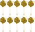 Rose Boutonnieres, 10 Pack Groom Wedding Boutonnieres Pocket Handmade Flower Lapel Pin for Men Ceremony Party Prom, Gold -