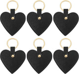 Heart Leather Keychain - Cute Valentine's Day Wedding Party Favors Black