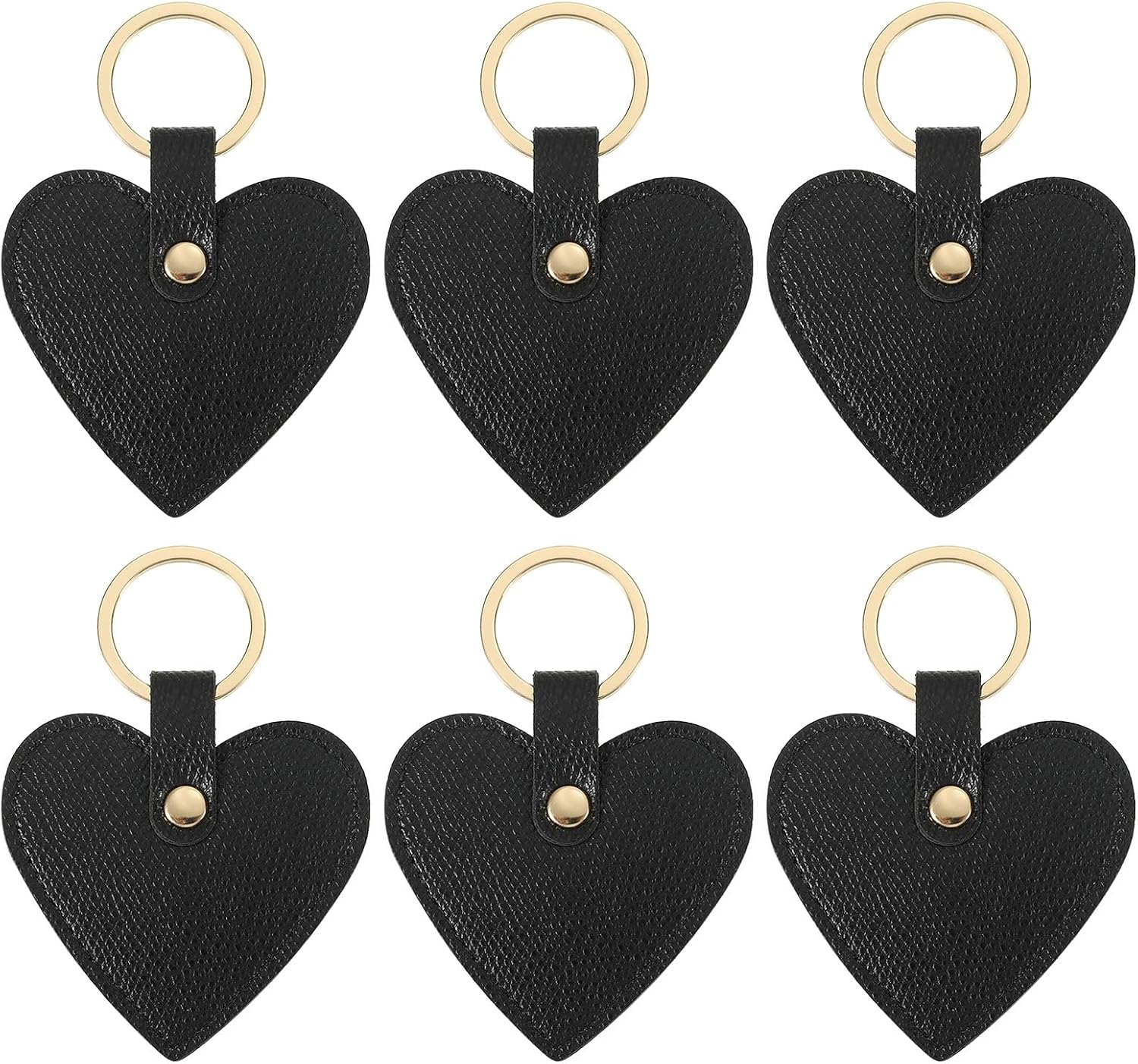 Heart Leather Keychain - Cute Valentine's Day Wedding Party Favors Black