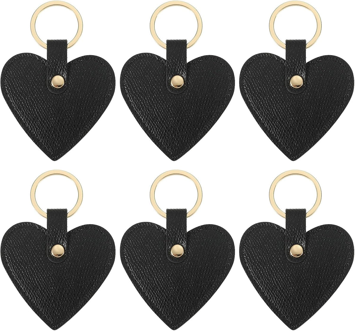 Heart Leather Keychain - Cute Valentine's Day Wedding Party Favors Black