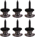6 Pieces Mushrooms Head Guitar Strap Buttons Locks Chrome (Black) Black 